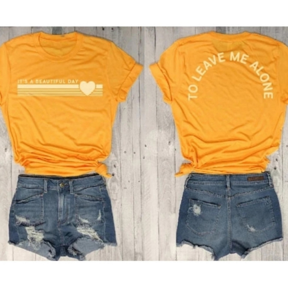 5⭐ ❤LAST ONE ❤ Mustard Yellow Graphic T Shirt - Picture 4 of 6